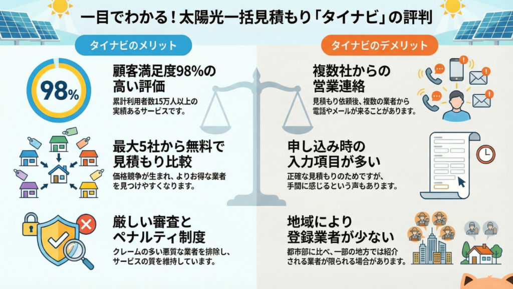 タイナビの評判まとめ・利用者の満足度と総合評価