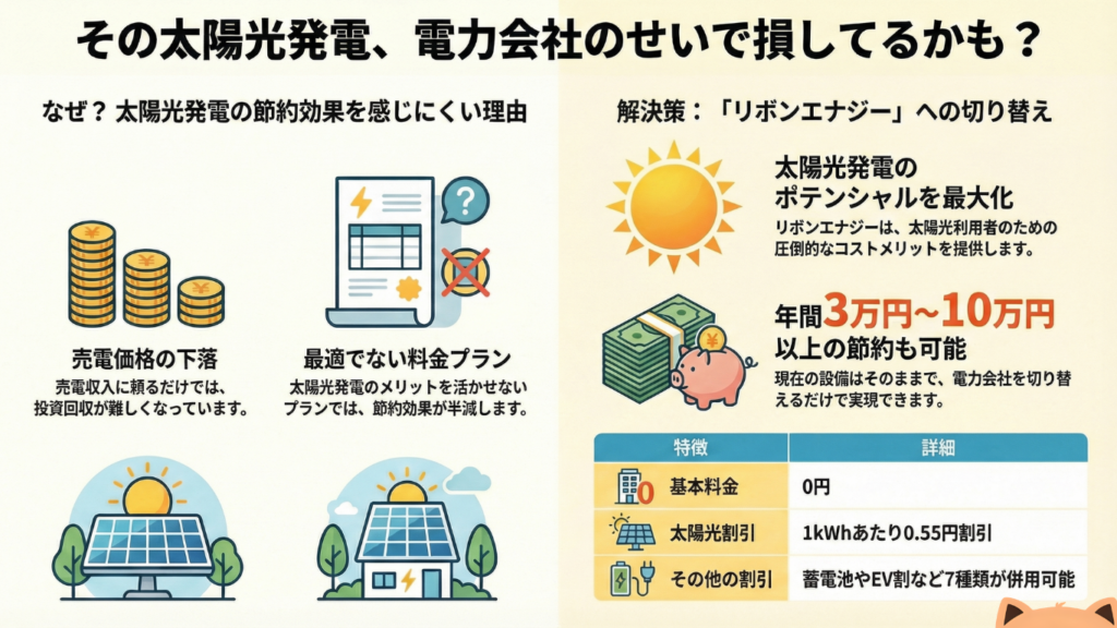 太陽光発電と組み合わせるならリボンエナジー