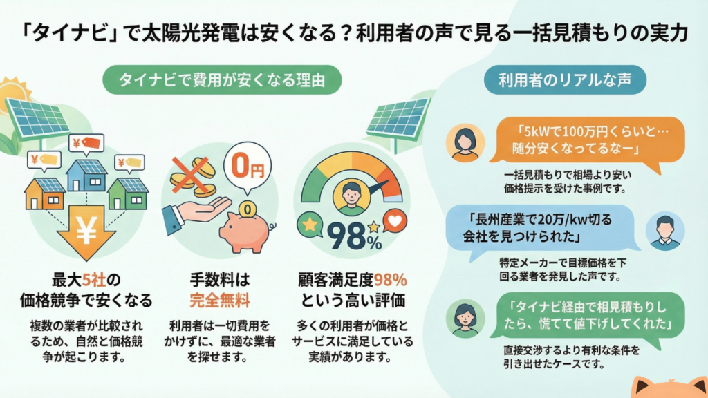 無料で最大5社を比較して最安値で設置できる