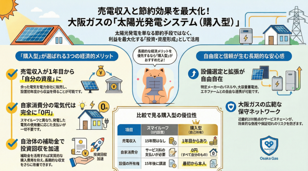 売電収入と節約効果を最大化するなら購入型